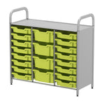 Gratnells Callero Custom Low Level 16 Shallow and 4 Deep Tray Starter Unit in Silver (GRA - CSTA2144) - SchoolOutlet