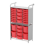 Gratnells Callero Tall Flexi Store Starter Unit in Silver with 16 Shallow, 8 Deep, and 4 Jumbo Trays (GRA - CSTA252144) - SchoolOutlet