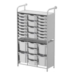 Gratnells Callero Tall Flexi Store Starter Unit in Silver with 16 Shallow, 8 Deep, and 4 Jumbo Trays (GRA - CSTA252144) - SchoolOutlet