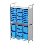 Gratnells Callero Tall Flexi Store Starter Unit in Silver with 16 Shallow, 8 Deep, and 4 Jumbo Trays (GRA - CSTA252144) - SchoolOutlet