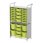 Gratnells Callero Tall Flexi Store Starter Unit in Silver with 16 Shallow, 8 Deep, and 4 Jumbo Trays (GRA - CSTA252144) - SchoolOutlet