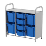 Gratnells Callero Custom Low Level 4 Deep and 4 Jumbo Tray Starter Unit in Silver (GRA - CSTA2544) - SchoolOutlet
