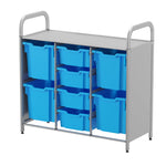 Gratnells Callero Custom Low Level 4 Deep and 4 Jumbo Tray Starter Unit in Silver (GRA - CSTA2544) - SchoolOutlet