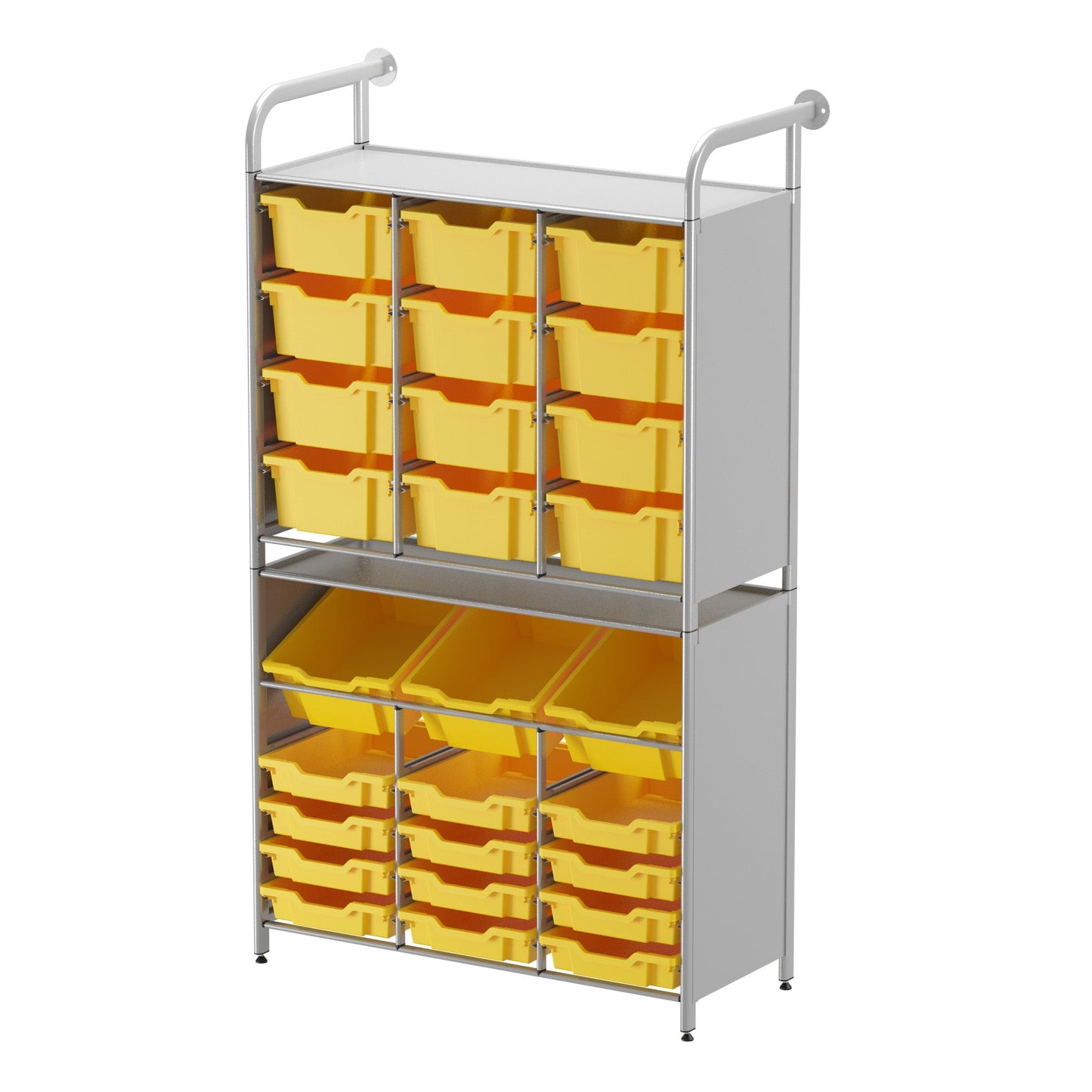 Gratnells Callero Custom Tall Maker - Store Starter Unit 12 Shallow, 3 Deep Tilting and 12 Deep Trays (GRA - CSTA340744) - SchoolOutlet