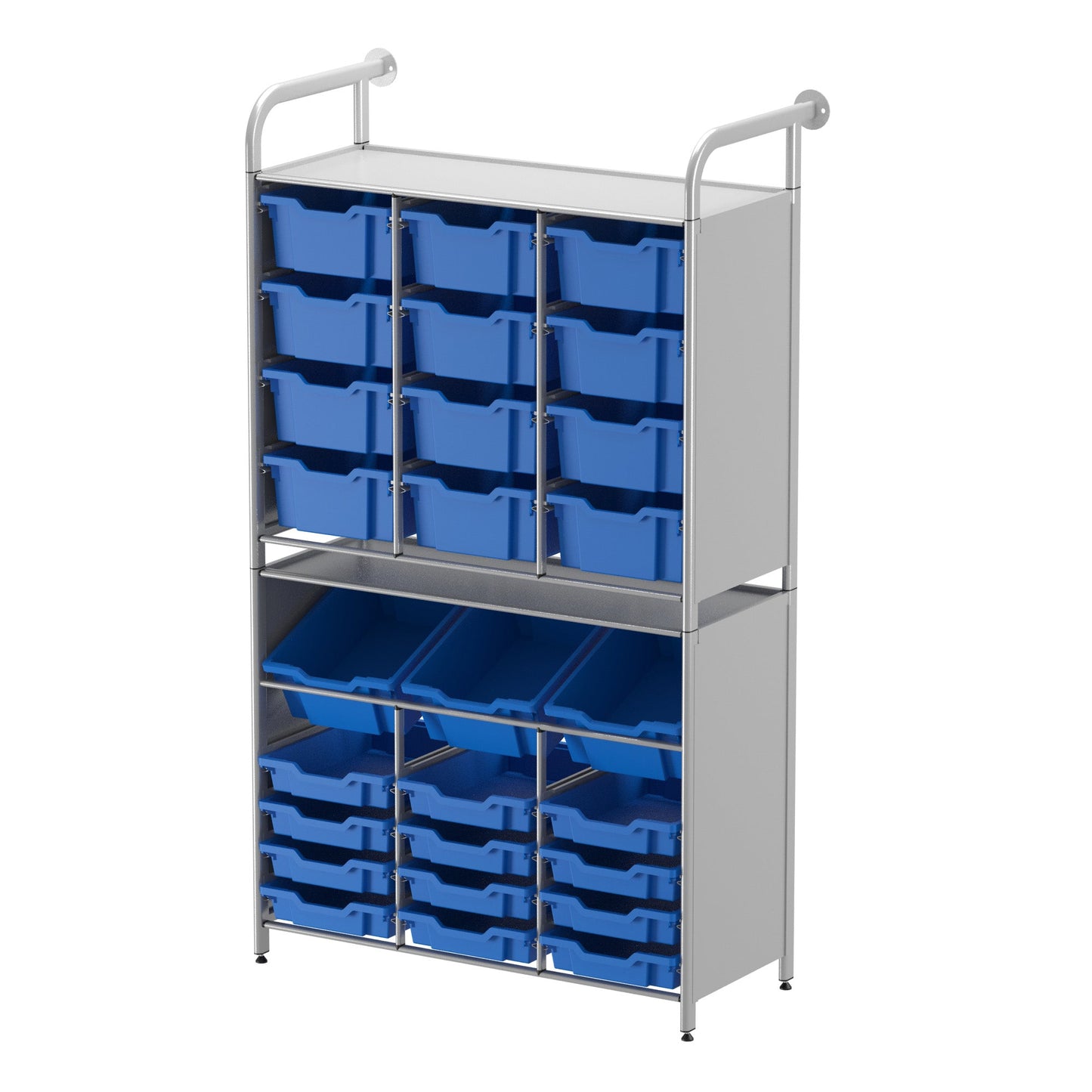 Gratnells Callero Custom Tall Maker - Store Starter Unit 12 Shallow, 3 Deep Tilting and 12 Deep Trays (GRA - CSTA340744) - SchoolOutlet