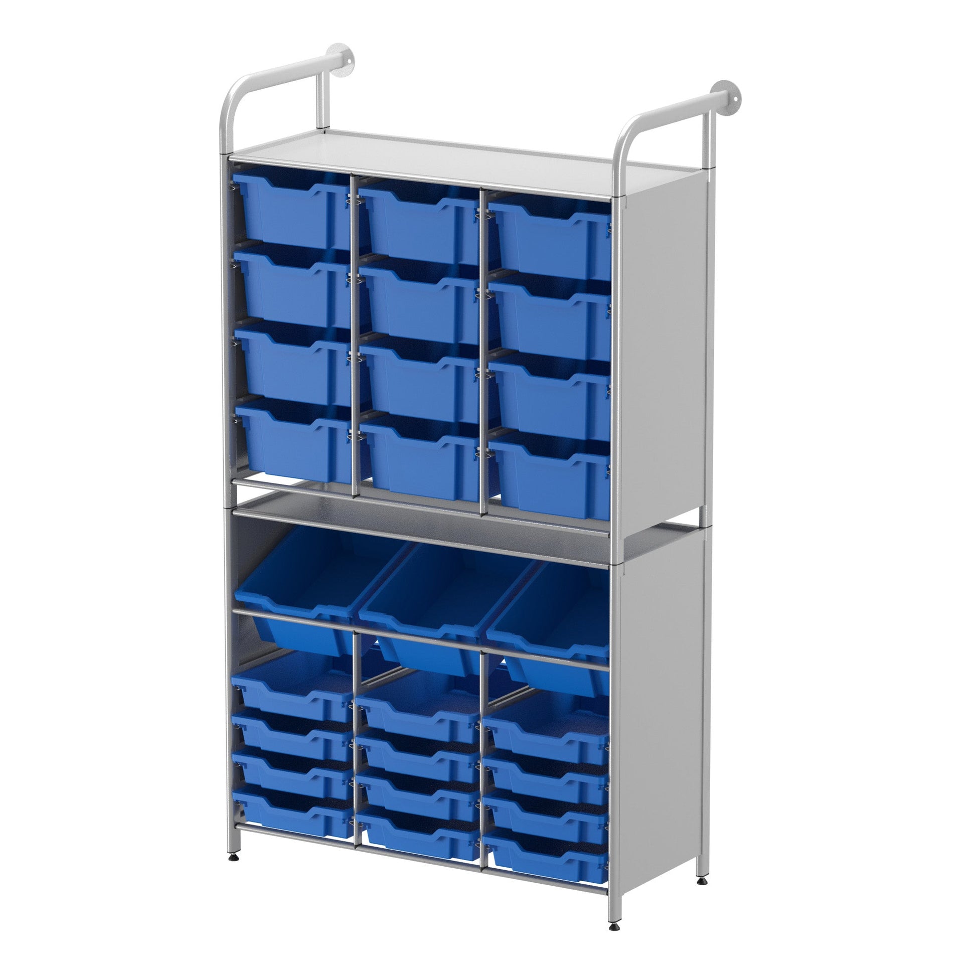 Gratnells Callero Custom Tall Maker - Store Starter Unit 12 Shallow, 3 Deep Tilting and 12 Deep Trays (GRA - CSTA340744) - SchoolOutlet