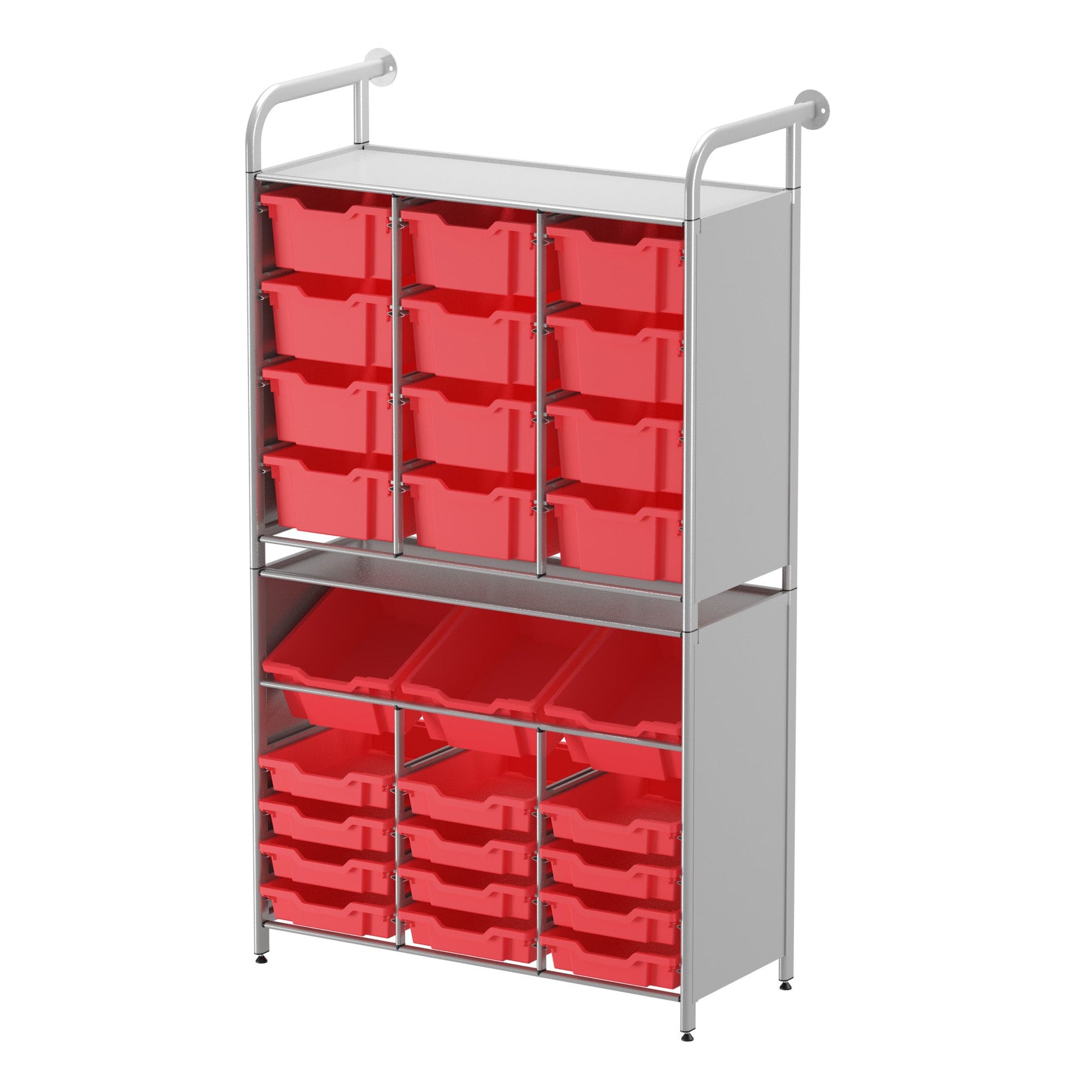 Gratnells Callero Custom Tall Maker - Store Starter Unit 12 Shallow, 3 Deep Tilting and 12 Deep Trays (GRA - CSTA340744) - SchoolOutlet