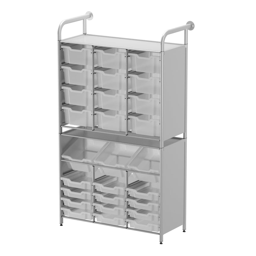 Gratnells Callero Custom Tall Maker - Store Starter Unit 12 Shallow, 3 Deep Tilting and 12 Deep Trays (GRA - CSTA340744) - SchoolOutlet
