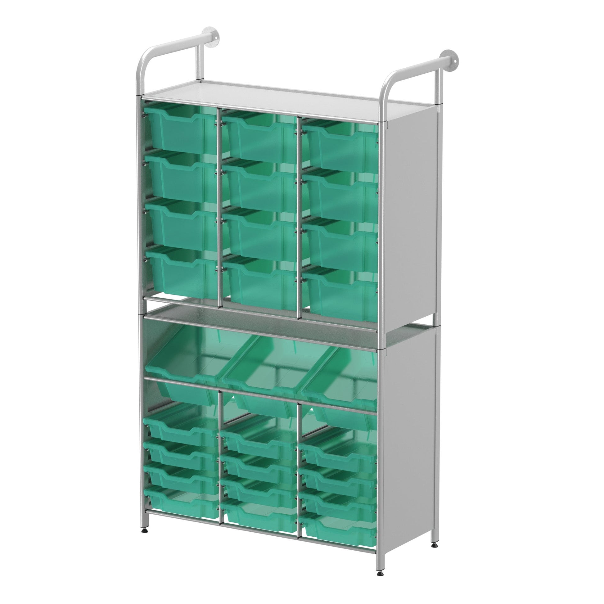 Gratnells Callero Custom Tall Maker - Store Starter Unit 12 Shallow, 3 Deep Tilting and 12 Deep Trays (GRA - CSTA340744) - SchoolOutlet