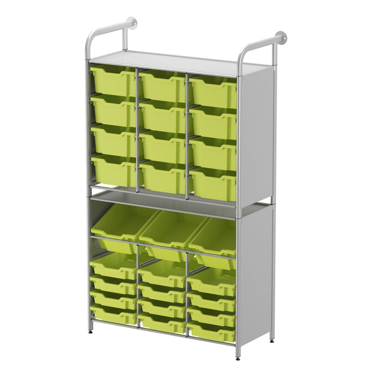 Gratnells Callero Custom Tall Maker - Store Starter Unit 12 Shallow, 3 Deep Tilting and 12 Deep Trays (GRA - CSTA340744) - SchoolOutlet