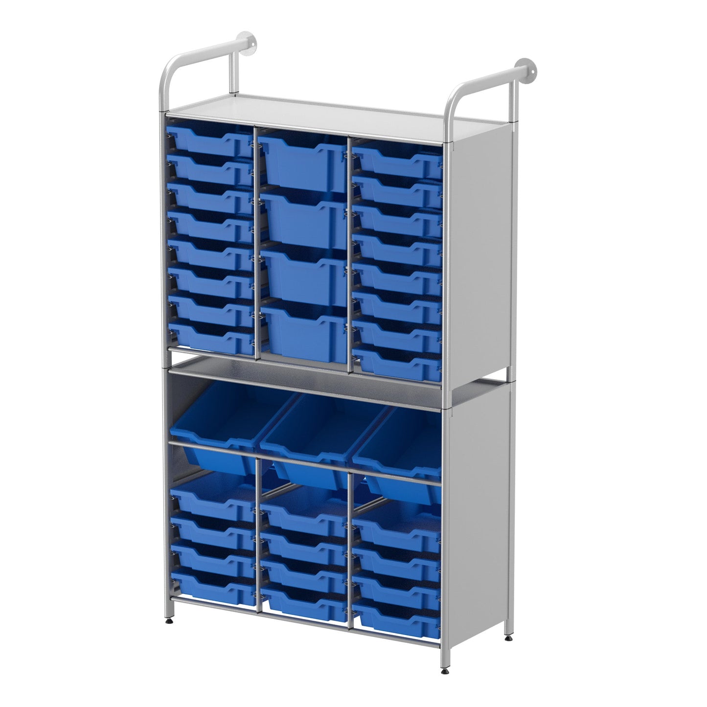 Gratnells Callero Custom Tall Maker - Tall Starter Unit 28 Shallow, 3 Deep Tilting and 4 Deep Trays (GRA - CSTA342144) - SchoolOutlet