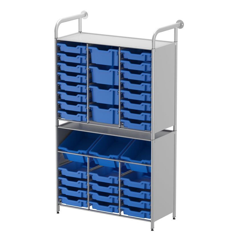 Gratnells Callero Custom Tall Maker - Tall Starter Unit 28 Shallow, 3 Deep Tilting and 4 Deep Trays (GRA - CSTA342144) - SchoolOutlet
