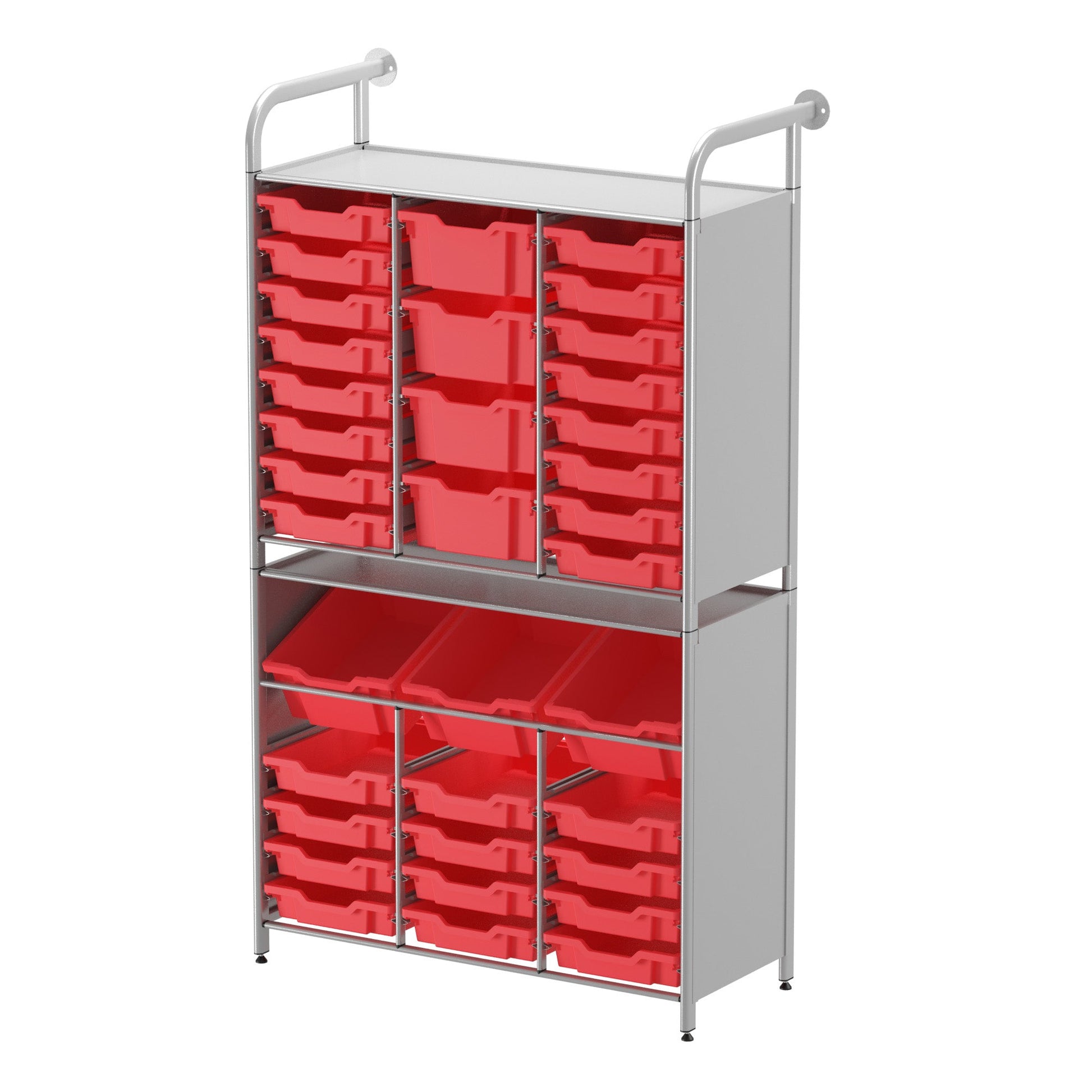 Gratnells Callero Custom Tall Maker - Tall Starter Unit 28 Shallow, 3 Deep Tilting and 4 Deep Trays (GRA - CSTA342144) - SchoolOutlet