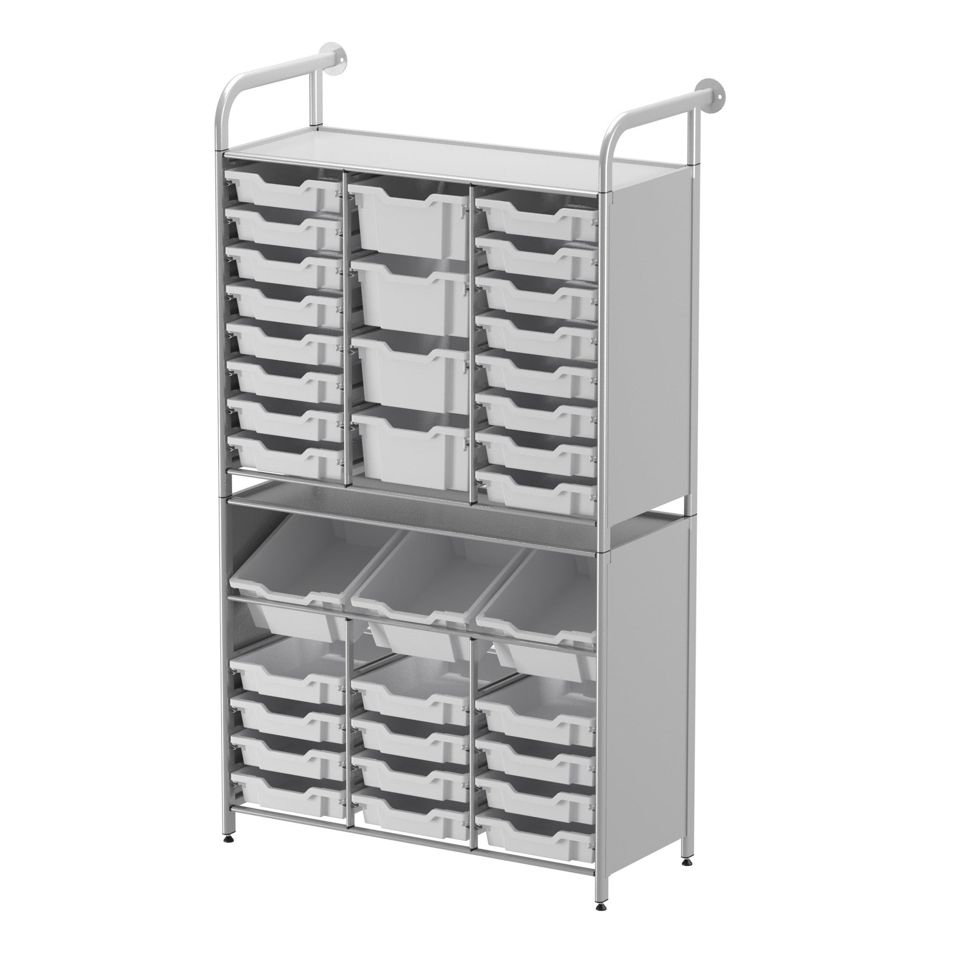 Gratnells Callero Custom Tall Maker - Tall Starter Unit 28 Shallow, 3 Deep Tilting and 4 Deep Trays (GRA - CSTA342144) - SchoolOutlet