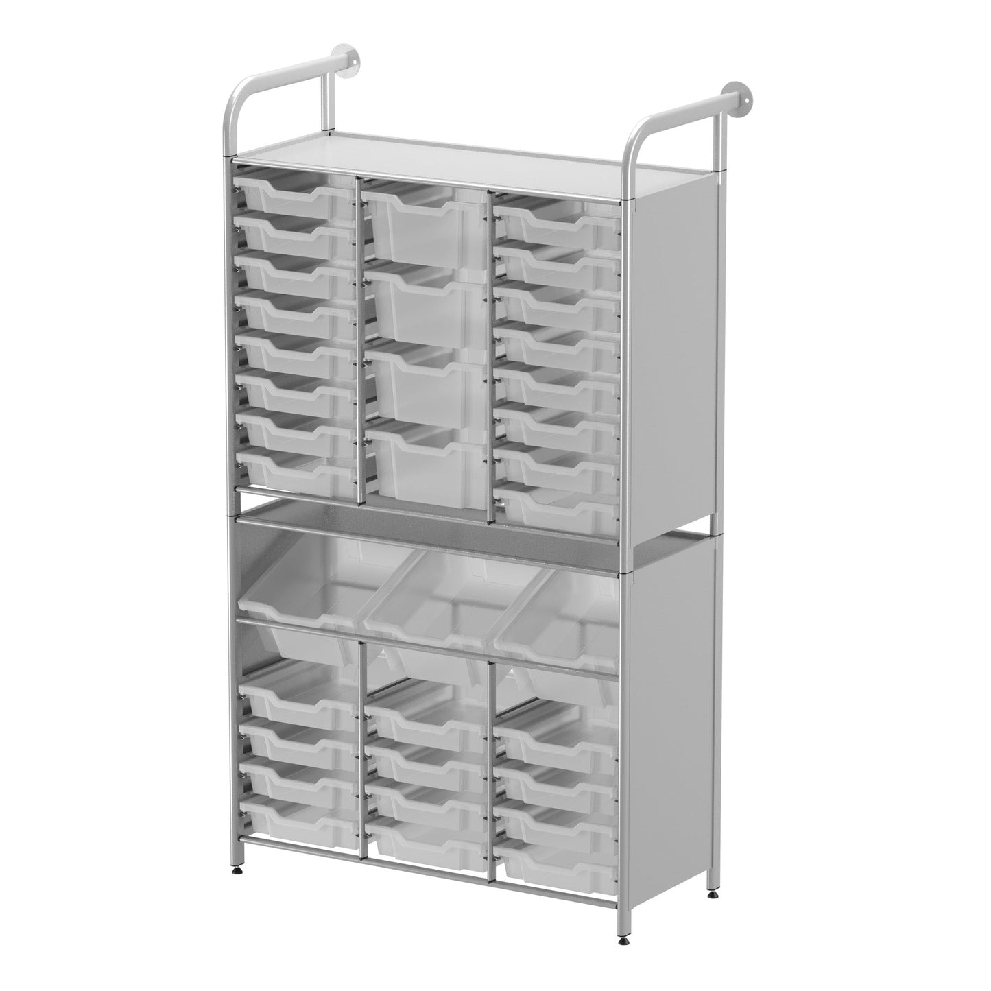 Gratnells Callero Custom Tall Maker - Tall Starter Unit 28 Shallow, 3 Deep Tilting and 4 Deep Trays (GRA - CSTA342144) - SchoolOutlet
