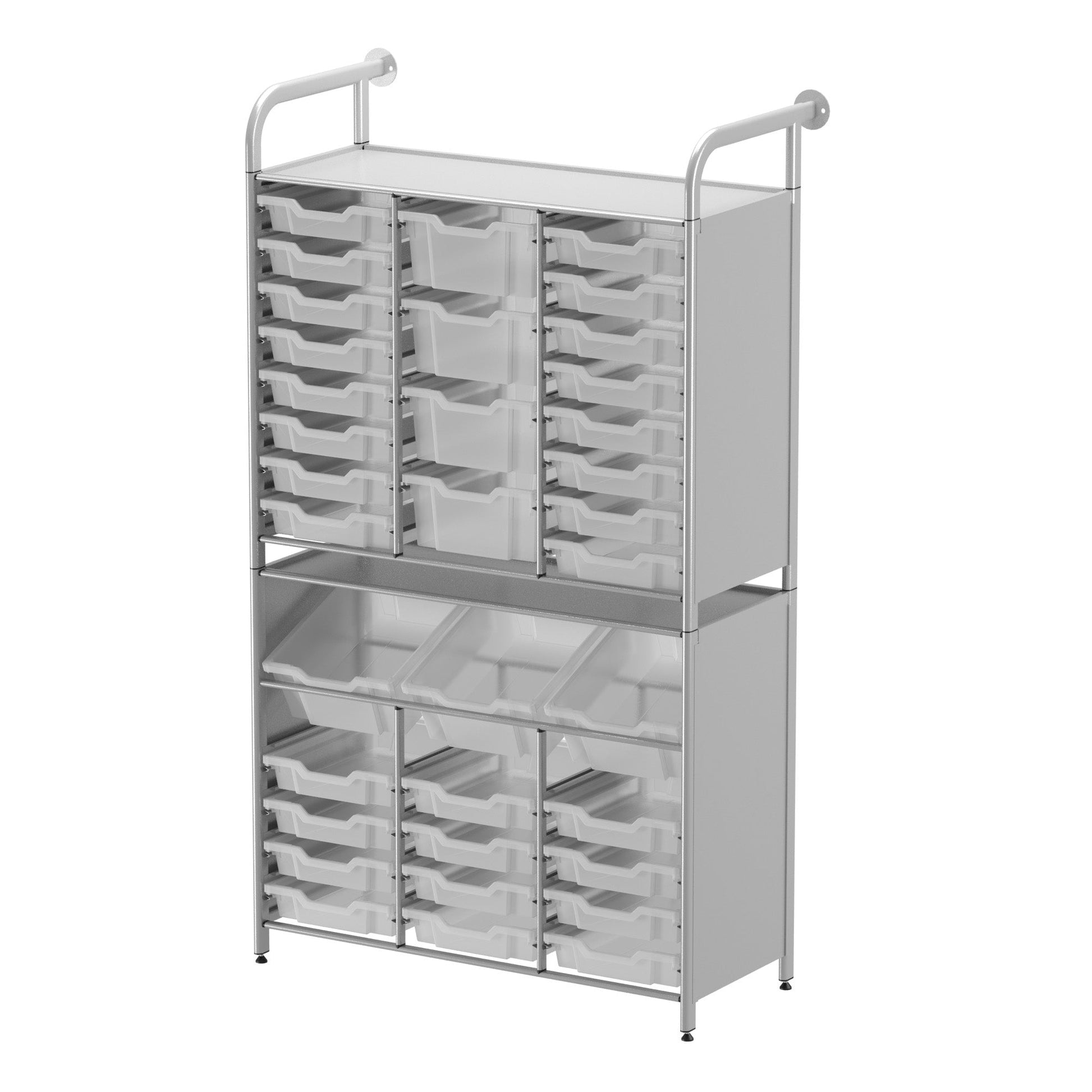 Gratnells Callero Custom Tall Maker - Tall Starter Unit 28 Shallow, 3 Deep Tilting and 4 Deep Trays (GRA - CSTA342144) - SchoolOutlet