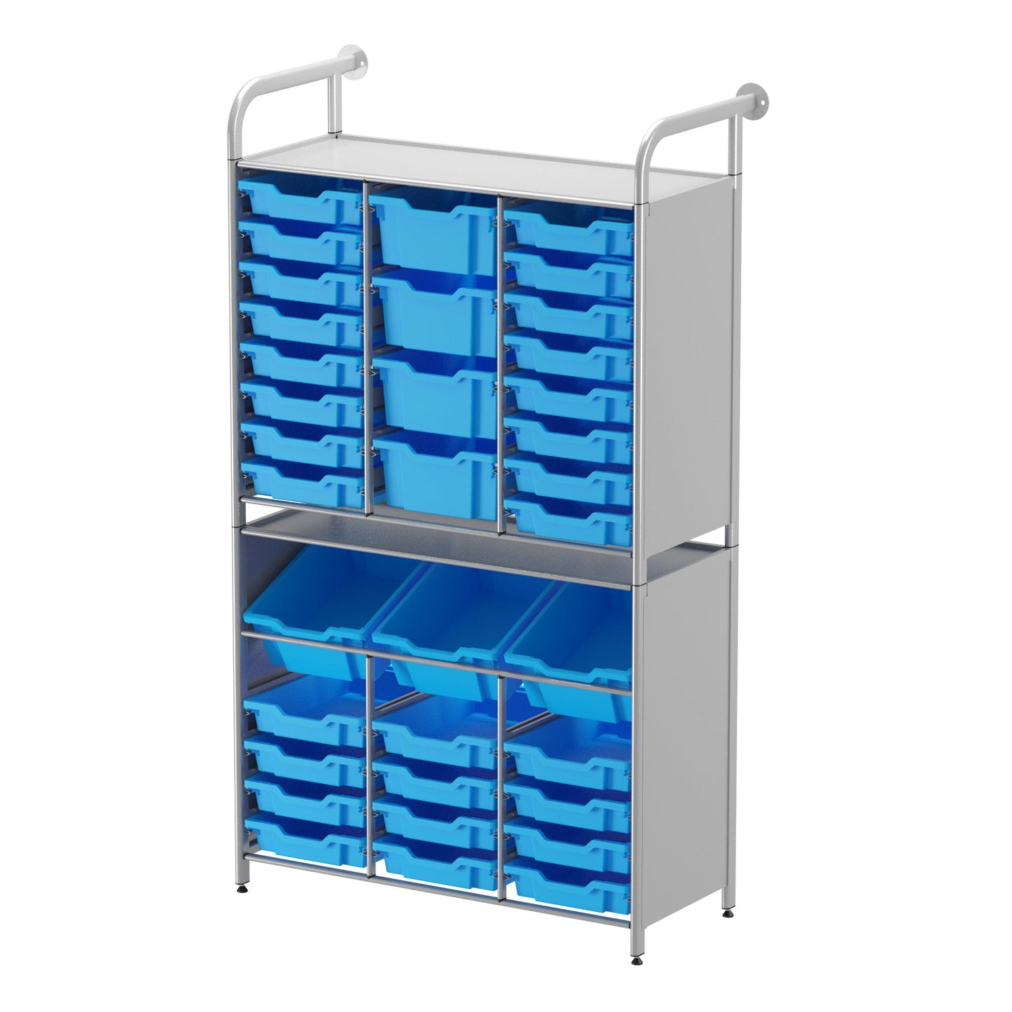 Gratnells Callero Custom Tall Maker - Tall Starter Unit 28 Shallow, 3 Deep Tilting and 4 Deep Trays (GRA - CSTA342144) - SchoolOutlet
