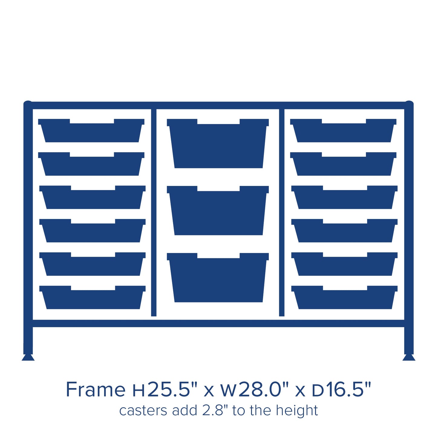 Gratnells Dynamis Lab & Healthcare Low Triple Cart Set 60 Silver with Casters, 12 - 3 inch and 3 - 6 inch deep Trays (GRA - DYAL344) - SchoolOutlet