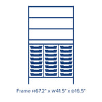 Gratnells Dynamis Lab & Healthcare Combo Cart Set Silver with 3 Shelves and 24 Shallow Trays (GRA - DYAT344 - XX - 005) - SchoolOutlet