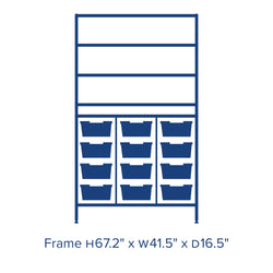 Gratnells Dynamis Combo Cart Set 12 Silver with feet 3 shelves 12-6 inch deep Trays (GRA-DYFT344C02)