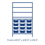 Gratnells Dynamis Combo Cart Set 12 Silver with feet 3 shelves 12 - 6 inch deep Trays (GRA - DYFT344C02) - SchoolOutlet