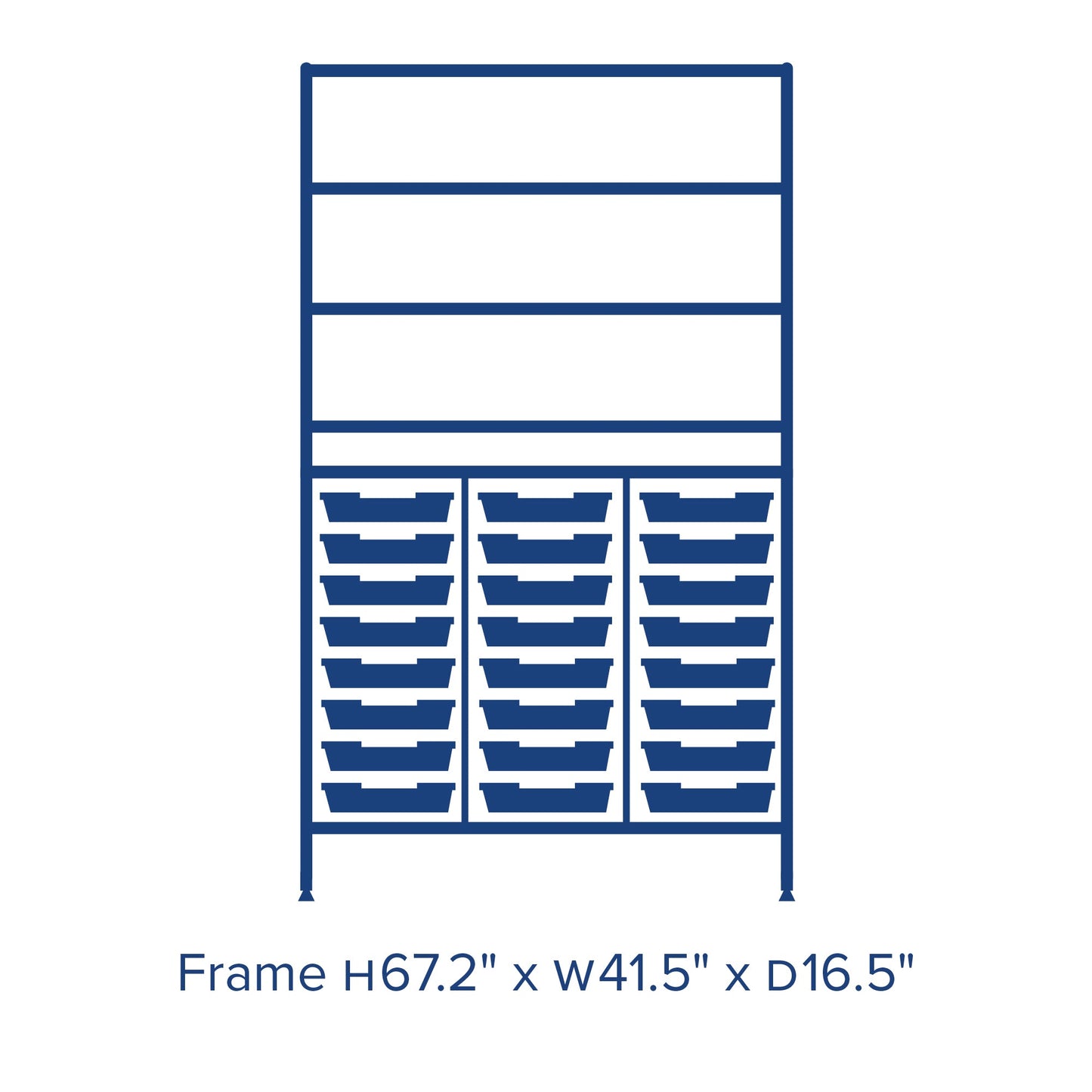 Gratnells Dynamis Combo Cart Set 11 Silver with feet 3 shelves 24 Shallow 3 inch deep Trays (GRA - DYFT344C03) - SchoolOutlet