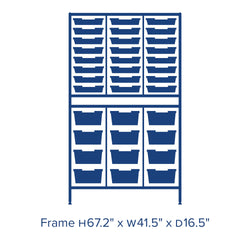 Gratnells Dynamis Combo Cart Set 19 Silver with feet 24- 3 inch and 12- 6 inch deep Trays (GRA-DYFT344C04)