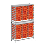 Gratnells Dynamis Combo Cart Set 20 Silver with feet 48 Shallow 3 inch deep Trays (GRA - DYFT344F01) - SchoolOutlet