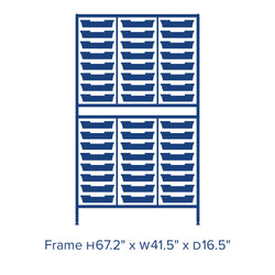 Gratnells Dynamis Combo Cart Set 20 Silver with feet 48 Shallow 3 inch deep Trays (GRA-DYFT344F01)