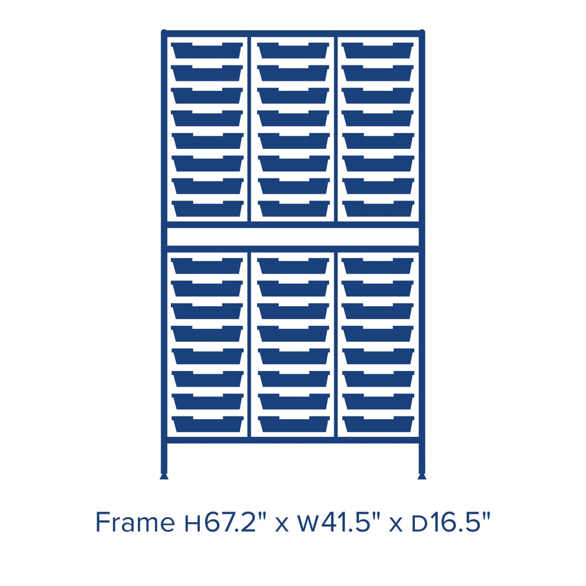 Gratnells Dynamis Combo Cart Set 20 Silver with feet 48 Shallow 3 inch deep Trays (GRA - DYFT344F01) - SchoolOutlet