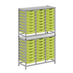 Gratnells Dynamis Combo Cart Set 20 Silver with feet 48 Shallow 3 inch deep Trays (GRA - DYFT344F01) - SchoolOutlet