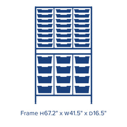 Gratnells Dynamis Combo Cart Set 21 Silver with feet 24- 6 inch deep Trays (GRA-DYFT344F02)