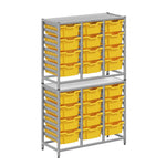 Gratnells Dynamis Combo Cart Set 21 Silver with feet 24 - 6 inch deep Trays (GRA - DYFT344F02) - SchoolOutlet