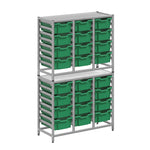 Gratnells Dynamis Combo Cart Set 21 Silver with feet 24 - 6 inch deep Trays (GRA - DYFT344F02) - SchoolOutlet