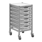 Gratnells Dynamis Low Single Cart Set 41 in Silver with 3