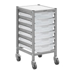 Gratnells Dynamis Low Single Cart Set 41 in Silver with 3