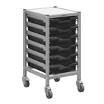 Gratnells Dynamis Low Single Cart Set 41 in Silver with 3