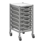Gratnells Dynamis Low Single Cart Set 41 in Silver with 3