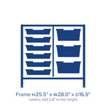 Gratnells Dynamis Low Double Cart Silver Set 44 with 3