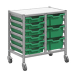 Gratnells Dynamis Low Double Cart Silver Set 44 with 3