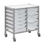 Gratnells Dynamis Low Double Cart Silver Set 44 with 3