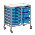 Gratnells Dynamis Low Double Cart Silver Set 44 with 3