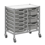 Gratnells Dynamis Low Double Cart Silver Set 44 with 3