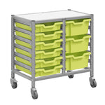 Gratnells Dynamis Low Double Cart Silver Set 44 with 3