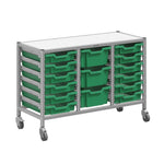 Gratnells Dynamis Low Triple Cart Set 60 Silver with 3
