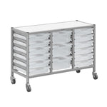 Gratnells Dynamis Low Triple Cart Set 60 Silver with 3