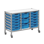 Gratnells Dynamis Low Triple Cart Set 60 Silver with 3