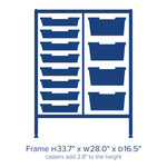 Gratnells Dynamis Double Cart Set 23 Silver with 3