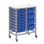 Gratnells Dynamis Double Cart Set 23 Silver with 3