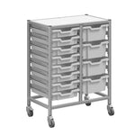 Gratnells Dynamis Double Cart Set 23 Silver with 3